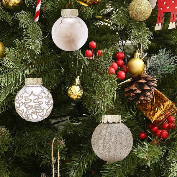 Gjennomsiktig julekule - Champagne Gull