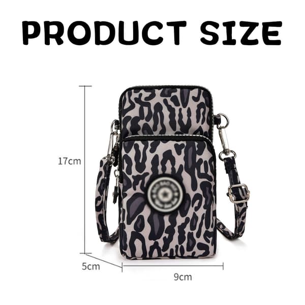 Crossbody telefonväska - Svart leopardmönster