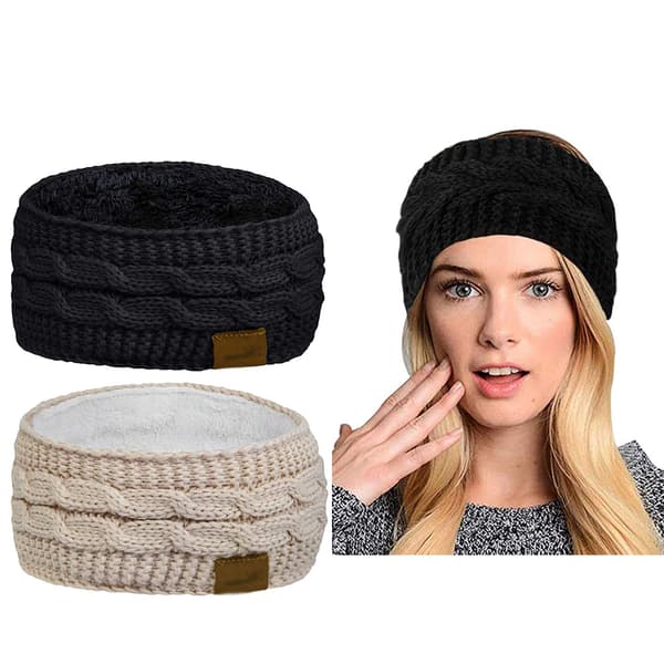 2 kpl Pehmo Neulottu Panta - Musta + Beige