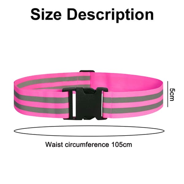 2 STK Nattløping Sykling Refleksbelte - 5CM Rosa