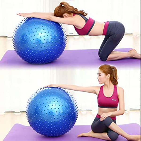 Yogaball massasjemodell-55cm-blå+pumpe+lufttrekker+luftplugg