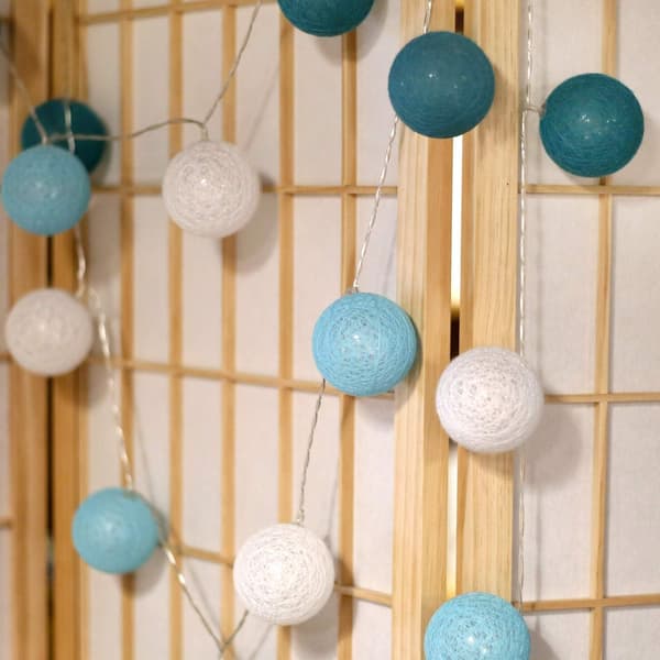 Lysslynge julelys – 3 meter 20 lys Tiffany-blå [batterimodell]