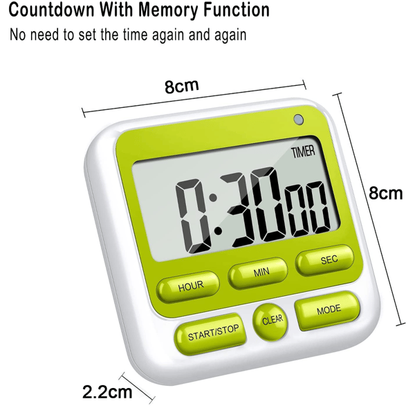 Køkken Timer Vækkeur Timer-Grøn