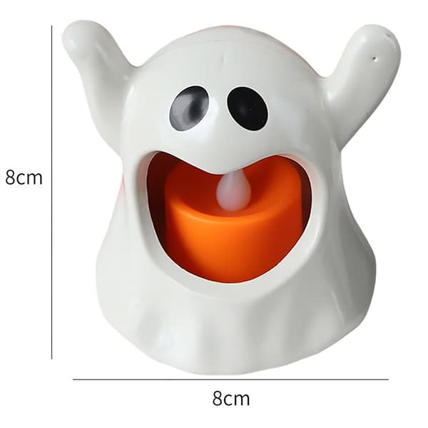 Halloween Elektroniske Stearinlys - 6 Hvide Spøgelseslys + 6 Sorte Spøgelseslys