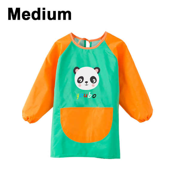 Vattentätt målarförkläde med lång ärm - Grön Panda Medium