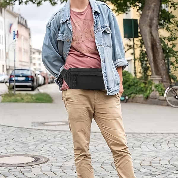 Løbebælte med stor kapacitet til udendørs brug - 20cm*9cm*12cm - Sort