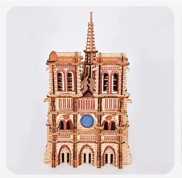 Notre Dame de Paris (Laserpusselbräda) - Trä 3D-pusselmodell