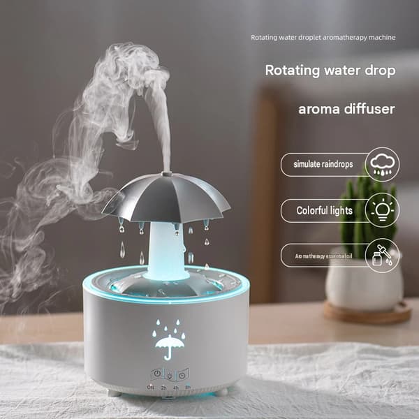 Färgglad Vattendroppe Aromaterapi Diffuser & Luftfuktare med Fjärrkontroll – Lämplig för Hem och Kontor (Hydrering & Luftrening)