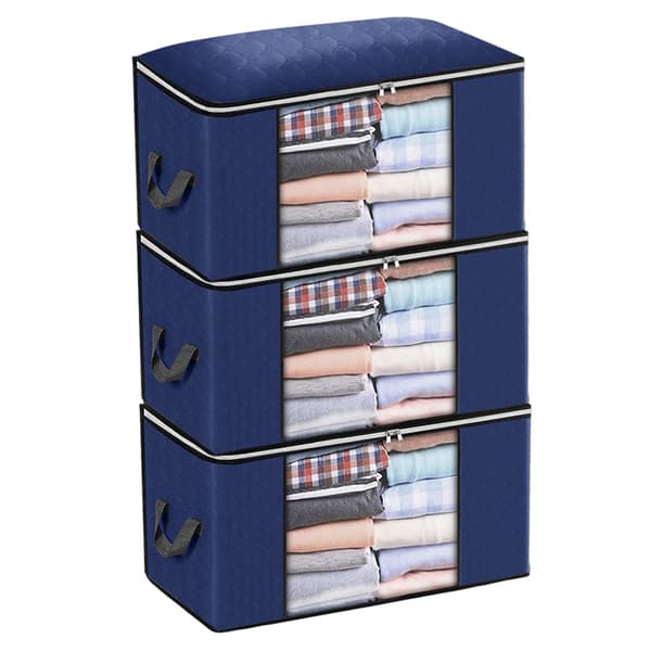 1 uppsättning non-woven förvaringsväskor - mörkblå - 3 stycken