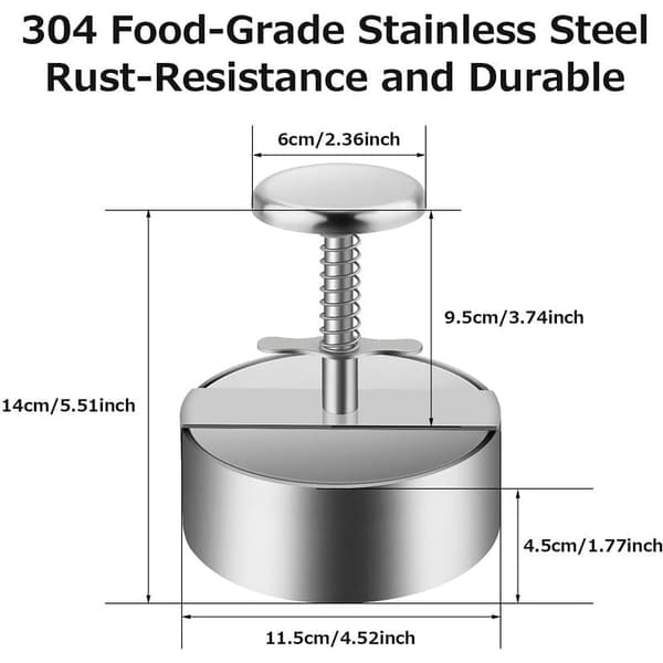 1PC-Hamburgare köttpress-köttpress 114mm