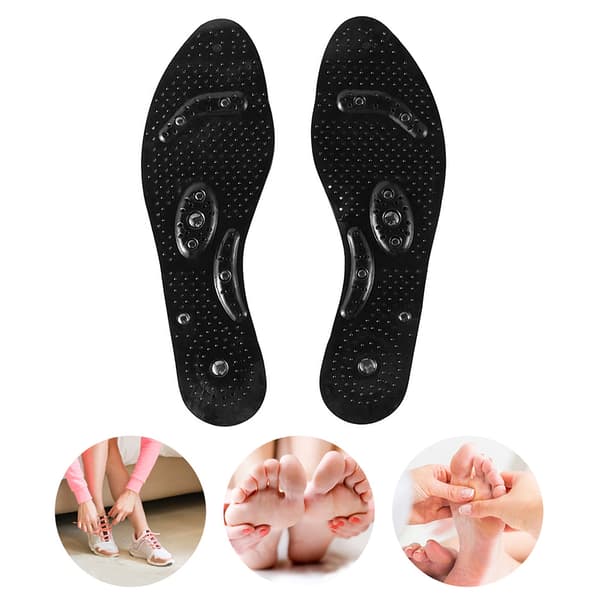 1 par 8 magnetiske massageindlægssåler - sort version ca. 27CM (40-44)