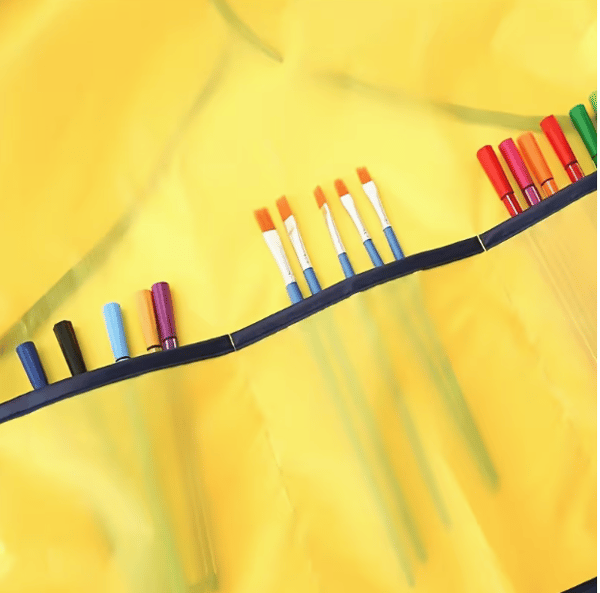 Kunstnerforkle, brukt til maling, vendbar smock, cateringforkle, kunstmalingsforkle yellow