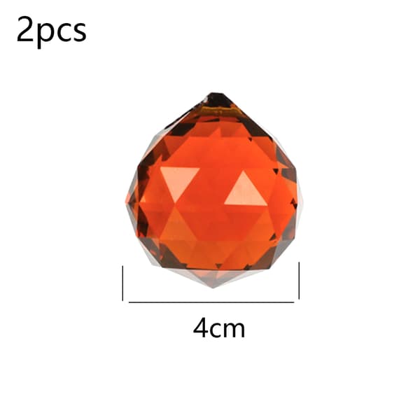 2 STK Farvede Krystalkuglelys - 40 mm Rødbrun