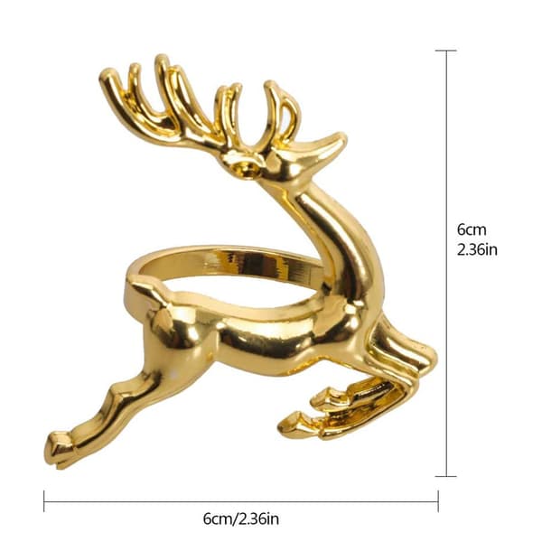 4 stk. Elg Servietringe - Guld