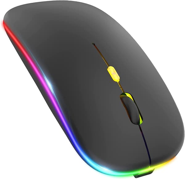 Bluetooth dual-mode trådløs mus opladning lydløs lysende mus - dual-mode Bluetooth lysende - sort