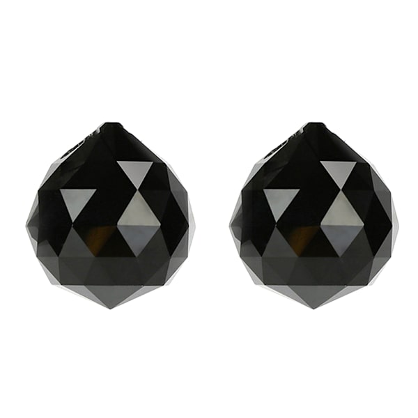 2 STK farvede krystalkuglelys - 40 mm helt sort