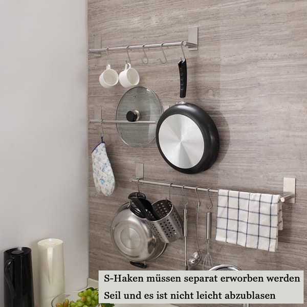 Baderom selvklebende håndklestang - Solid børstet 52cm