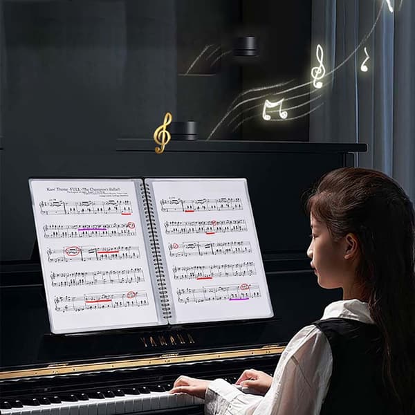 A4 Musikmappe - 30 Sider, Ikke-reflekterende, Direkte Redigering, Perfekt til Klaver, Trommer og Instrumentale Noder 494