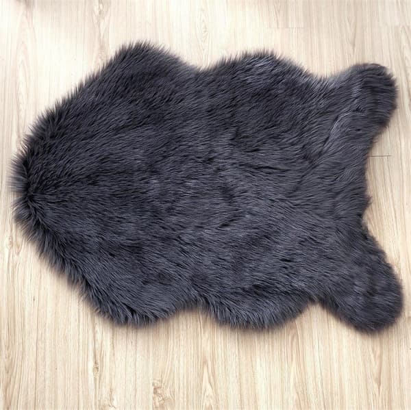 Sort specialformet 60*90cm - plys tæppe gulvmåtte