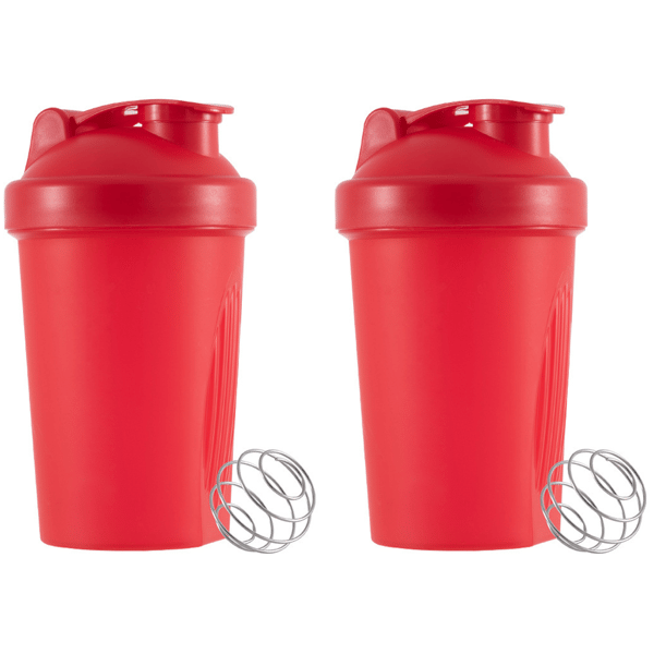 2-pack proteinpulver sportflaska - röd