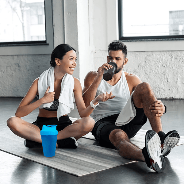 2 st proteinpulver sportflaska - blå