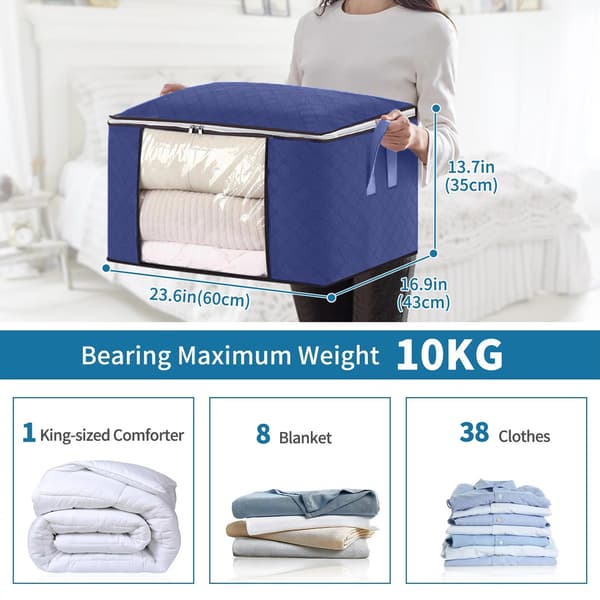 1 uppsättning non-woven förvaringsväskor - mörkblå - 3 stycken