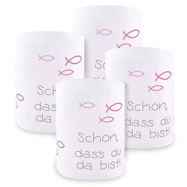2 sæt lampeskærme til stearinlys - stil én pink 8 stykker pr. sæt