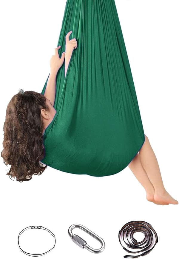 Børns elastiske gynge mørkegrøn 100*280cm