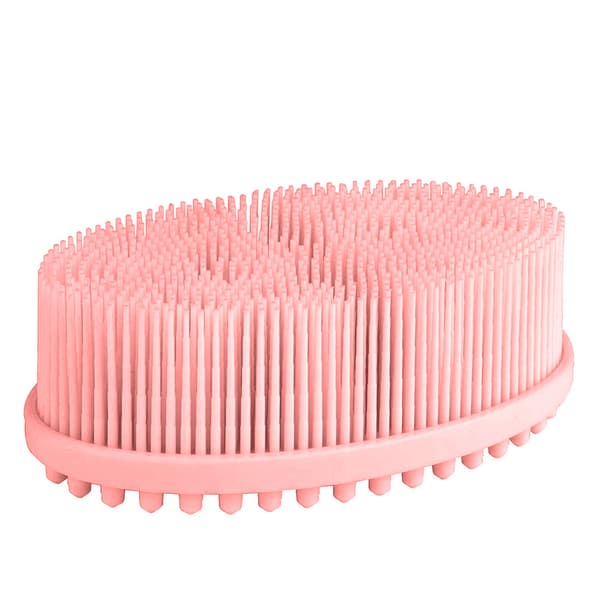 Massasje sjampo- og badebørste - Flat hode rosa