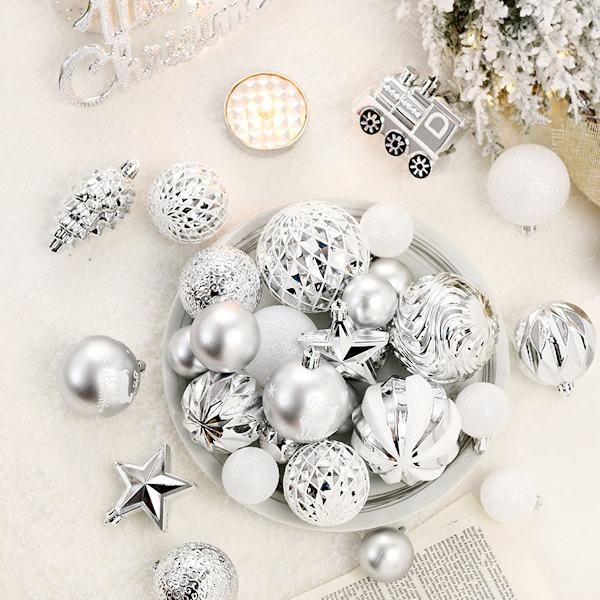 Julgranskulor-Set-Silver