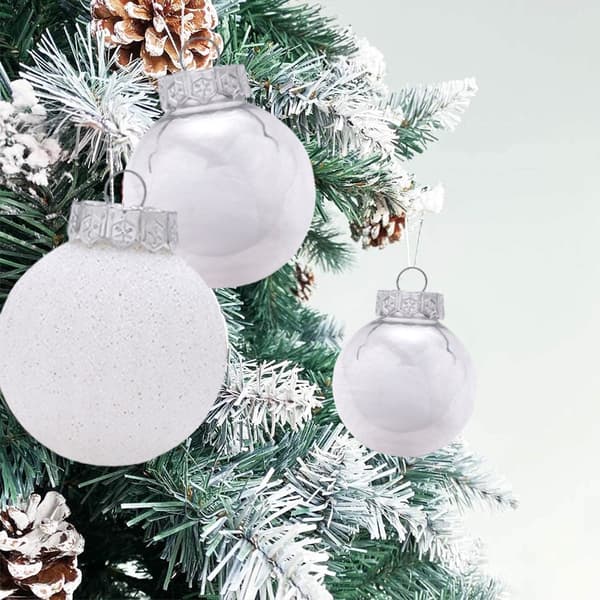 Gennemsigtig julekugle-hvid