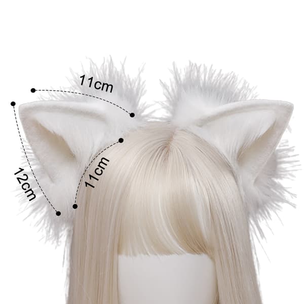 Kattöron-pannband-vit
