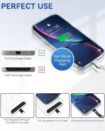 Telefonstropp for iPhone: Crossbody-telefonstropp og håndleddsstropp for de fleste iPhone- og Android-smarttelefoner, svart