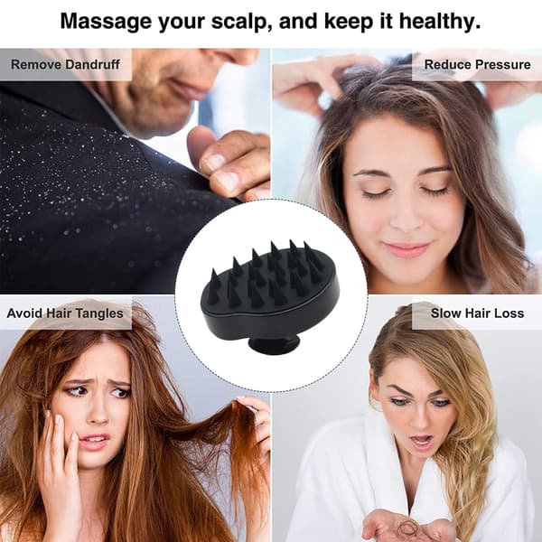 Shampoo Børste Massage Shampoo Kam - Sort