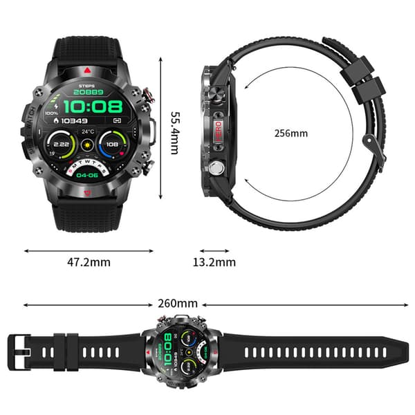 LX-Smart Watch 1.39 Rund Skærm-Sort