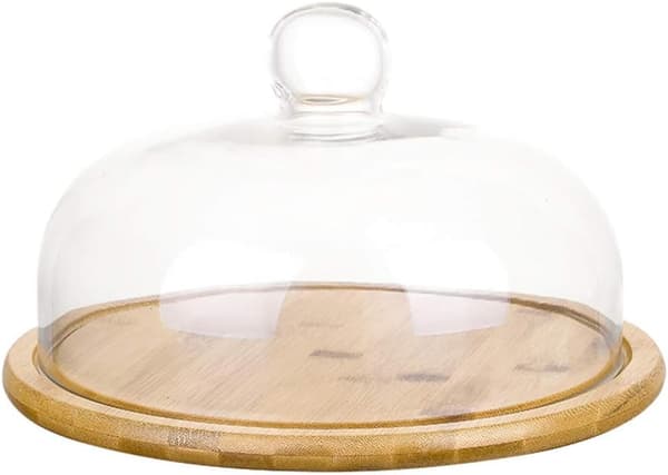 Liten (24 cm) kakfat - (bambufat med glaslock)