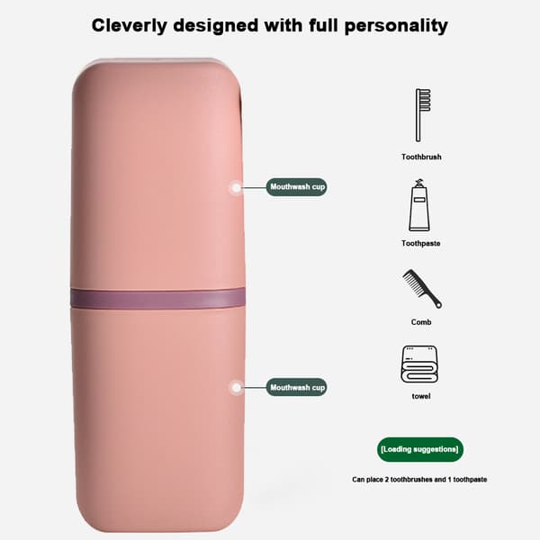 2-pack reseförvaringslåda för tandborste - Sakura Rosa
