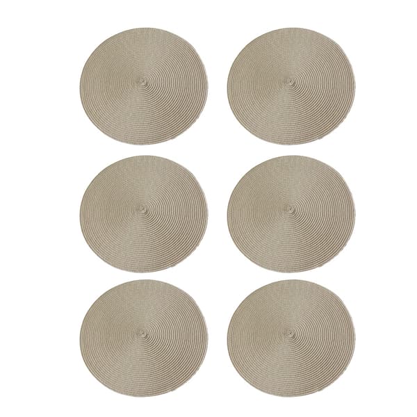 6st enfärgade isolerande bordstabletter - beige