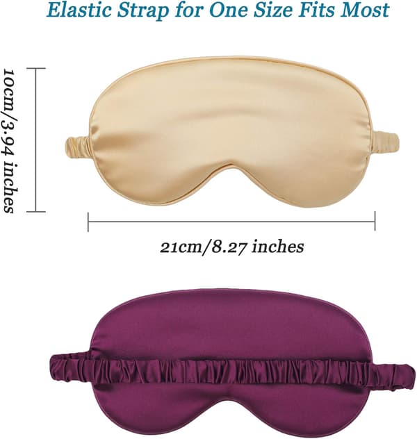 2 stk. simuleringssilke øyemaske - gull + mørk lilla