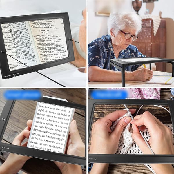 Bröstmonterad rektangulär helsidesförstoringsglas