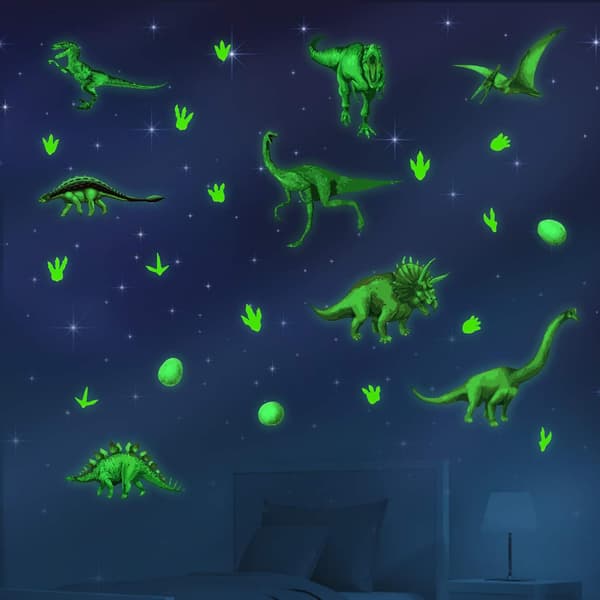 Selvlysende dinosaur-veggklistremerke