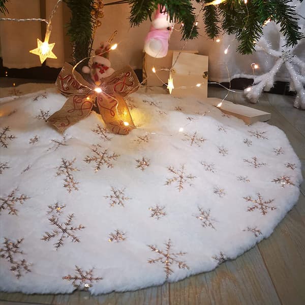 Joulukuusen matto – kulta 120 cm