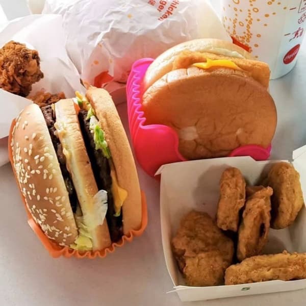 Hamburgerhållare - Kontaktfri och spillsäker hamburgerhållare