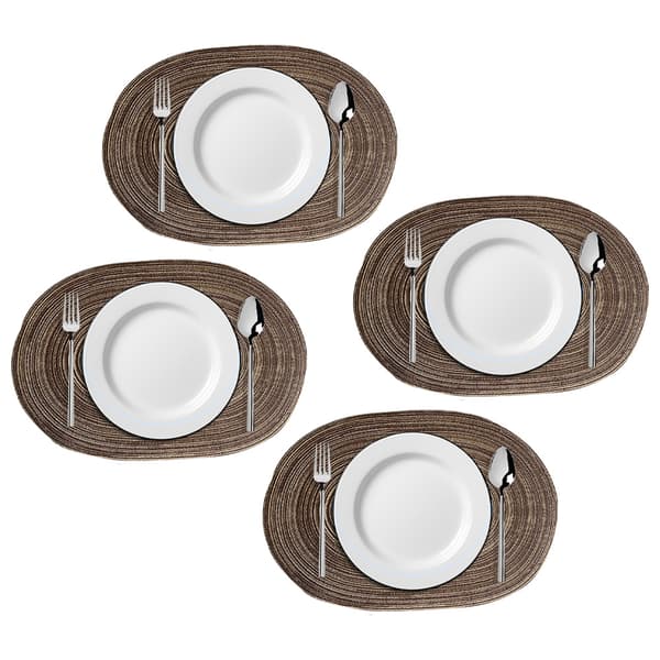 4 ovale bomullsdekebrikker - bomull oval 50*35cm brun