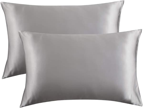 2-pack örngott i issilke - Silvergrå 50x74 cm