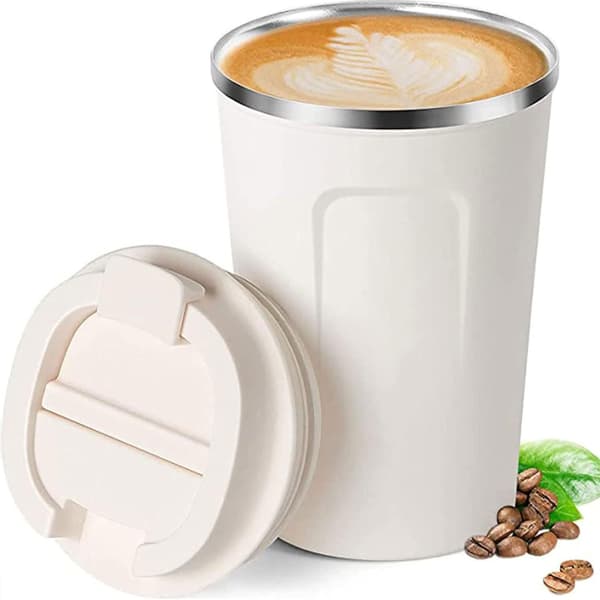 Andra generationens kaffekopp 380ML vit - termosmugg i rostfritt stål