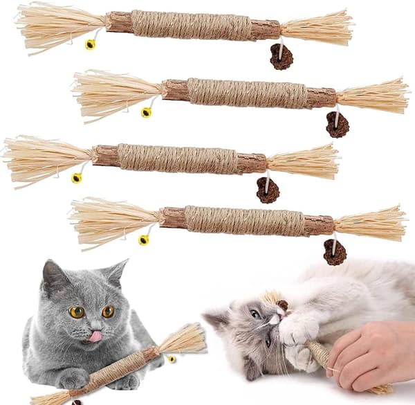 4 st kattbitpinnar - trärep