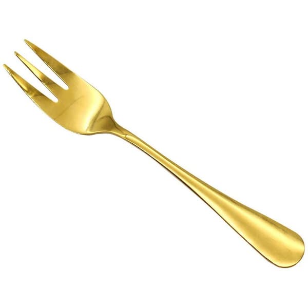 8PCS-Nr. 4 gaffel guldpläterad-dessertgaffel