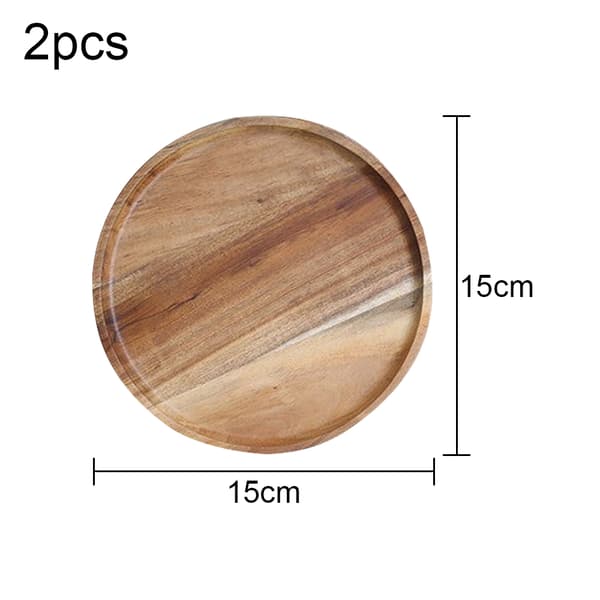 2 stk middagstallerken i tre - diameter 15 cm