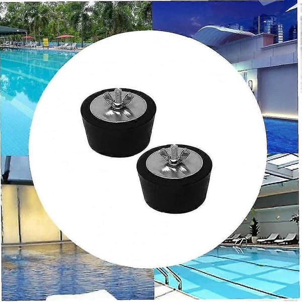 Pool vinterforseglingsprop, rustfri stålskruer kraftige propper gummipoolpropper pool vinterudvidelsespropper med rustfri stålskrue 2 stk.